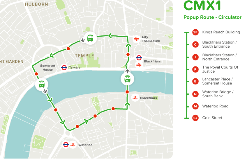 CMX1 route Citymapper