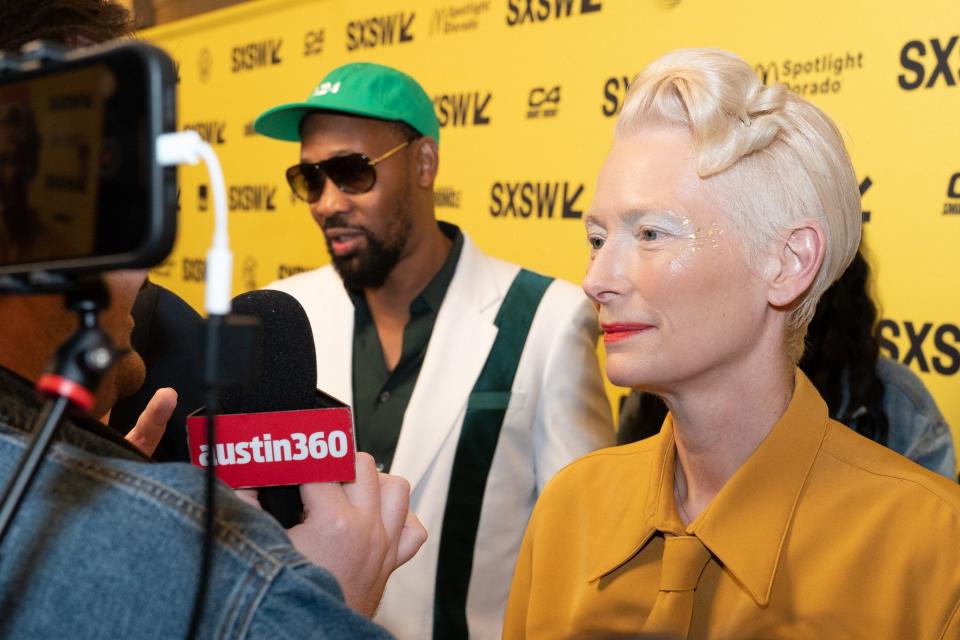 RZA and Tilda Swinton attend the "Problemista" world premiere during 2023 SXSW Conference and Festivals at The Paramount Theater on March 13, 2023 in Austin, Texas.