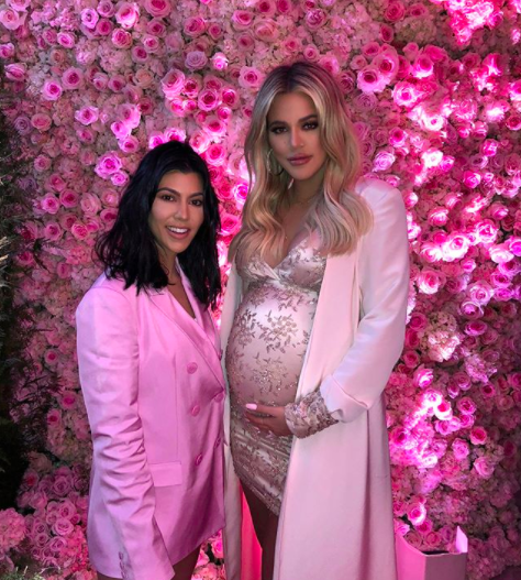 Khloe held a pink-themed baby shower. Photo: Instagram