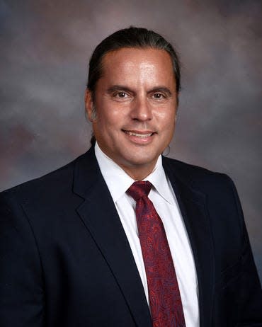 Steven Barbour from Terry Sanford High School was named Cumberland County Schools' Teacher of the Year during the district's convocation Tuesday, Aug. 25, 2023.