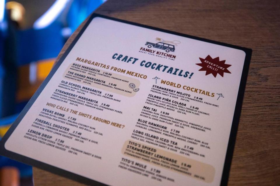 Craft cocktails and other alcoholic beverage menu available at Main Even.