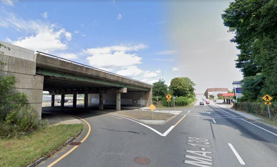 The U-turn bridge on Davol Street that carried the Route 79 expressway along Fall River's waterfront will be demolished starting Wednesday, March 29.