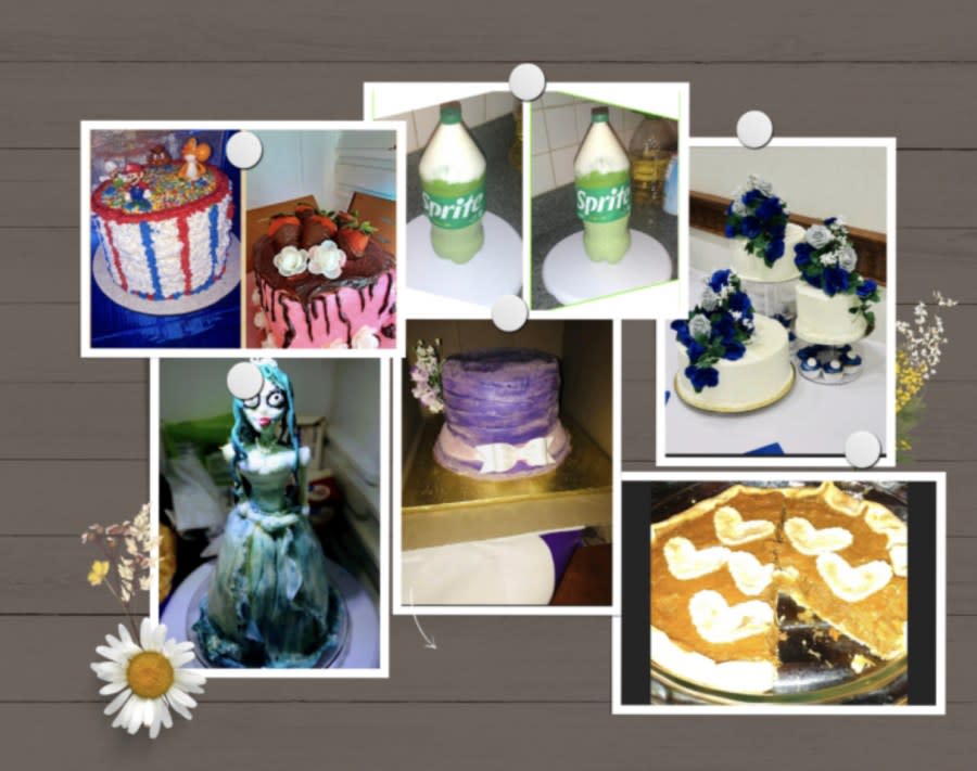 <em>The designs Mary Bell submitted to “The Greatest Baker” </em>