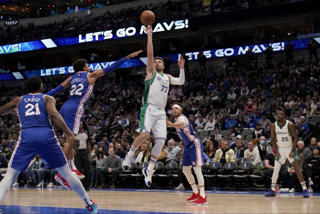 Doncic&#39;s 44th triple-double rallies Mavs past 76ers 107-98