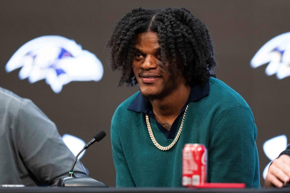 Lamar Jackson and the Baltimore Ravens formally announced the quarterback's five-year, $260 million contract extension during a press conference at Under Armour Performance Center on May 4.