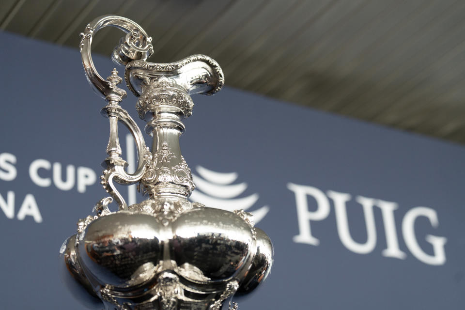 America's Cup sailing during a press conference at the Real Club Nautico, June 1, 2023, in Barcelona, Catalonia, Spain