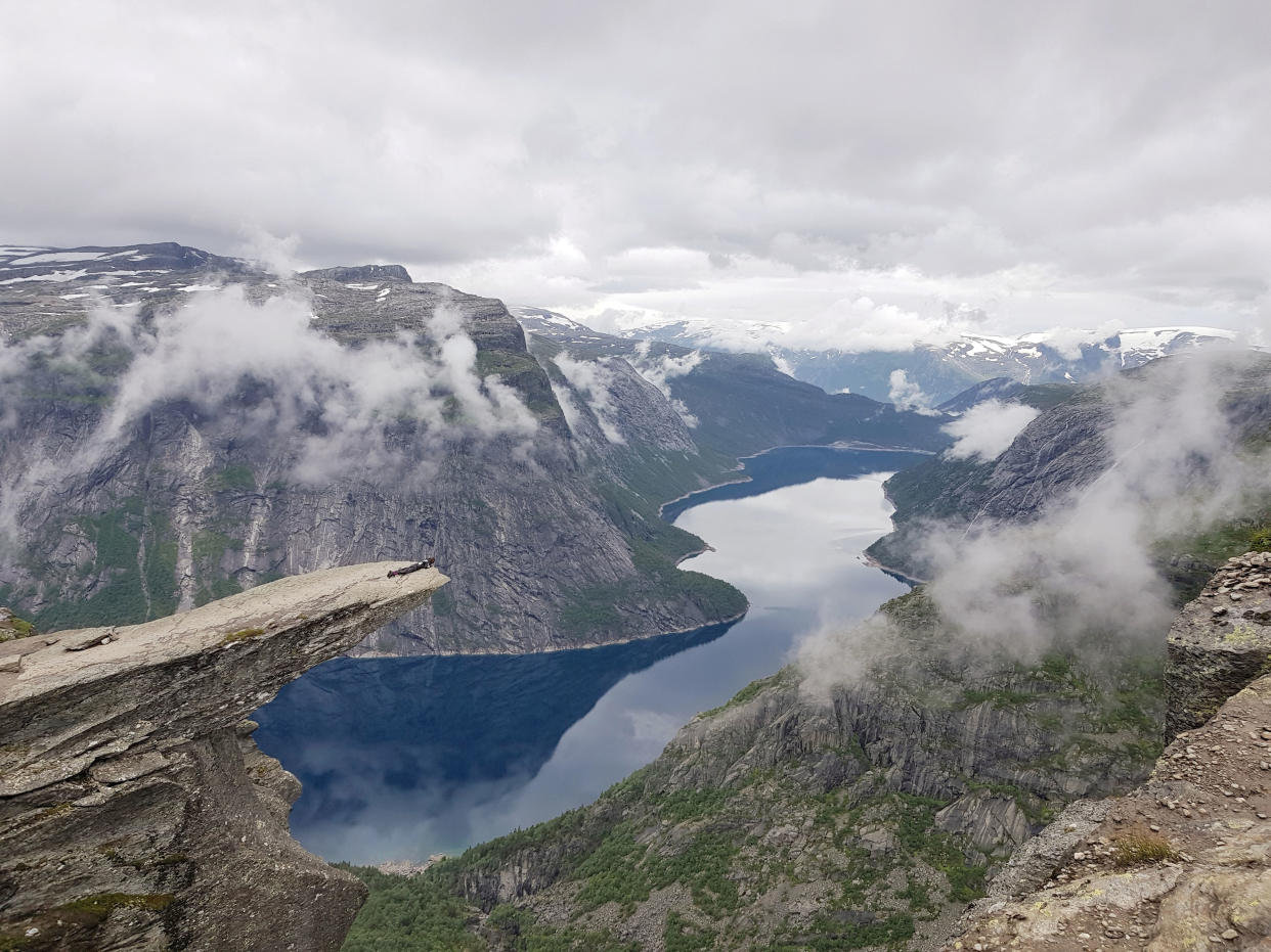 The traditional image of ‘Trolltunga’ (Trolltunga Adventures / Caters News)