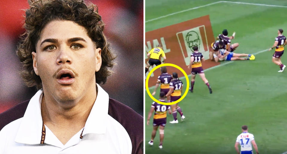 Reece Walsh in action for the Brisbane Broncos.