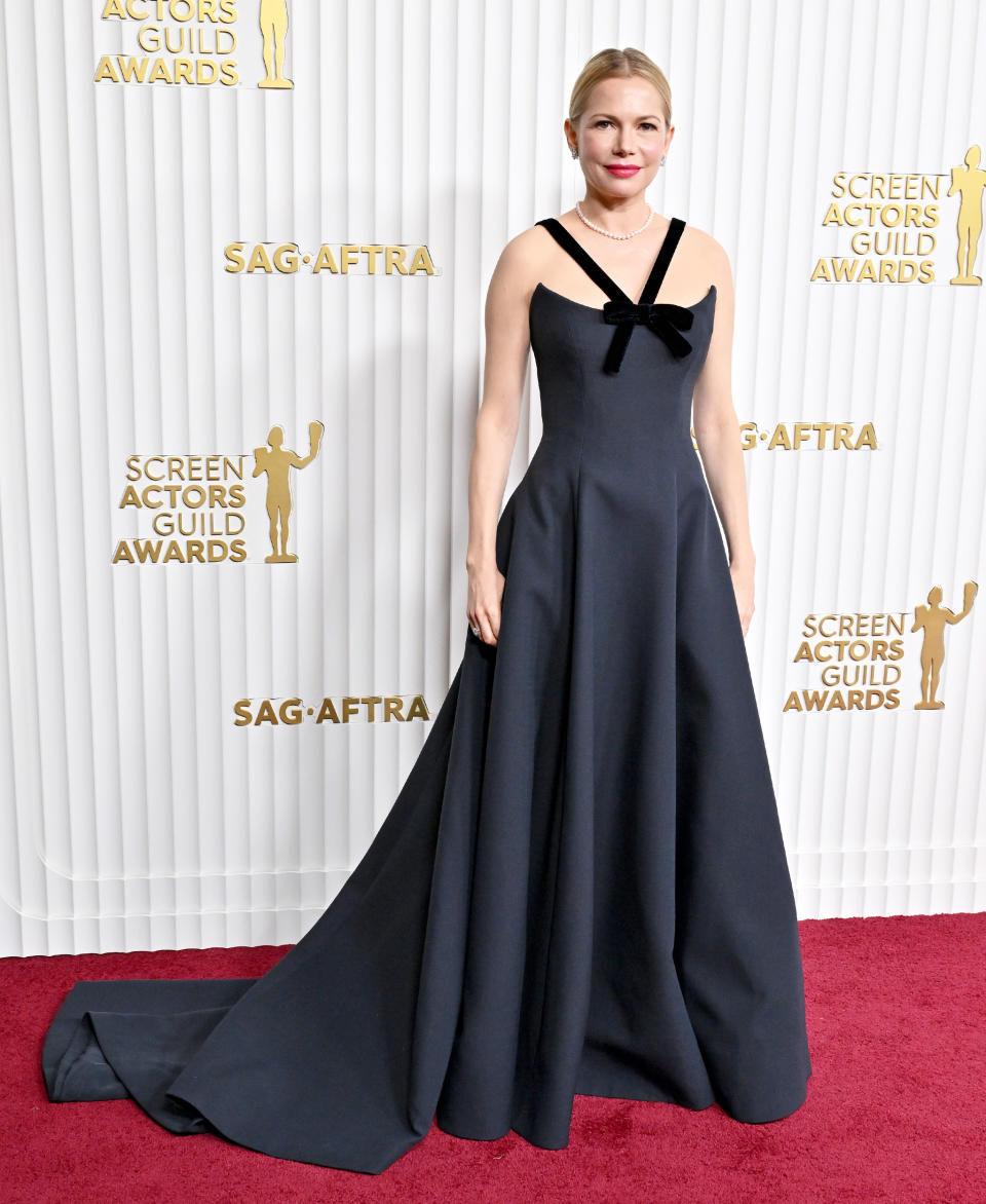 Michelle Williams at the 29th Annual Screen Actors Guild Awards on February 26, 2023 in Los Angeles, CA. (Axelle/Bauer-Griffin / FilmMagic)