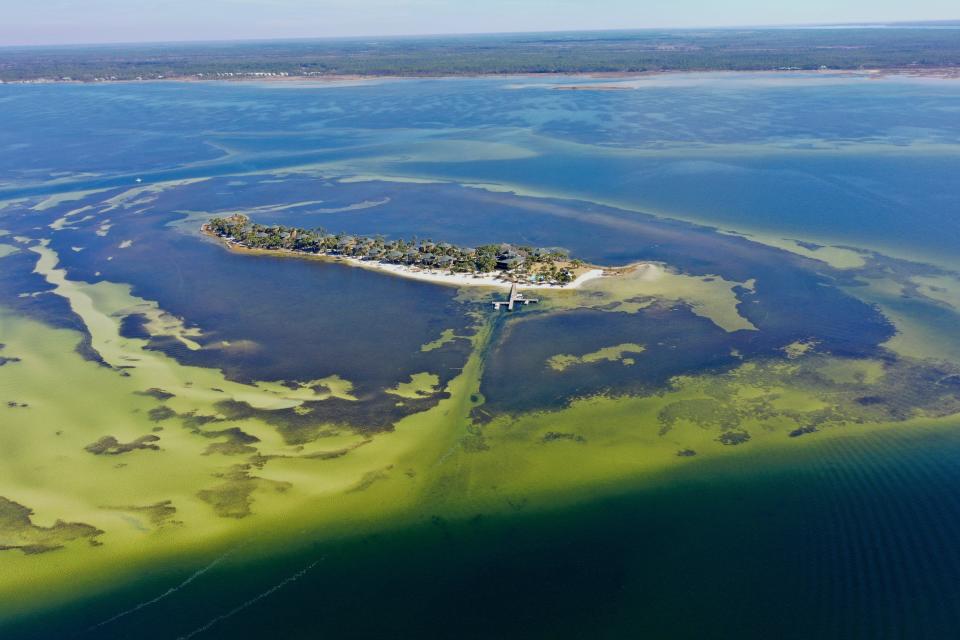 Black's island with the Florida mainland in the distance.