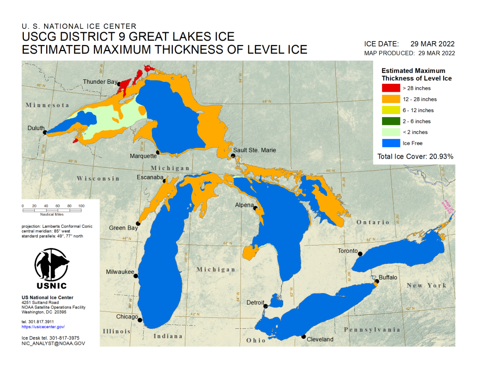 Minimal ice coverage on the Great Lakes can lead to increased chances of lake-effect snow.