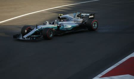 Formula One - F1 - Azerbaijan Grand Prix - Baku, Azerbaijan - June 25, 2017. Mercedes Formula One driver Valtteri Bottas of Finland drives. REUTERS/David Mdzinarishvili