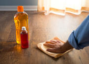 <body> <p>Wood polish might not be something you need every week, but when you need it, you need it. Make your own by mixing equal parts olive oil and <a rel="nofollow noopener" href=" http://www.bobvila.com/slideshow/10-handy-household-uses-for-vinegar-46029?bv=yahoo" target="_blank" data-ylk="slk:vinegar;elm:context_link;itc:0;sec:content-canvas" class="link ">vinegar</a>, and adding essential oils to give it your favorite scent. Keep it in a small jar and dab a rag into it as needed. The vinegar will cut through anything sticky, and the olive oil will moisturize the wood.</p> <p><strong>Related: <a rel="nofollow noopener" href=" http://www.bobvila.com/slideshow/7-ways-you-may-be-ruining-your-wood-floors-49118?bv=yahoo" target="_blank" data-ylk="slk:7 Ways You May Be Ruining Your Wood Floors;elm:context_link;itc:0;sec:content-canvas" class="link ">7 Ways You May Be Ruining Your Wood Floors</a> </strong> </p> </body>