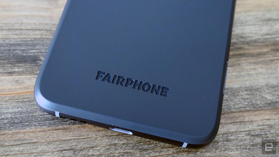 Images of the Fairphone 4 during a brief hands-on with the device in anticipation of its launch.