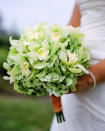 <div class="caption-credit"> Photo by: Meg Smith</div><b>Single Color Bouquet <br></b> <br> Pale hydrangeas and orchids make up this monochromatic arrangement.