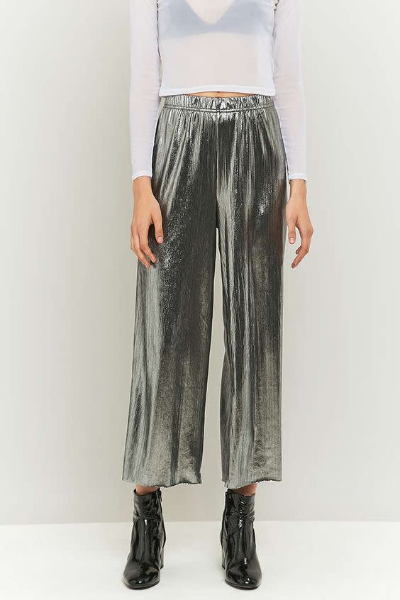 Light Before Dark Metallic Pleated Trousers