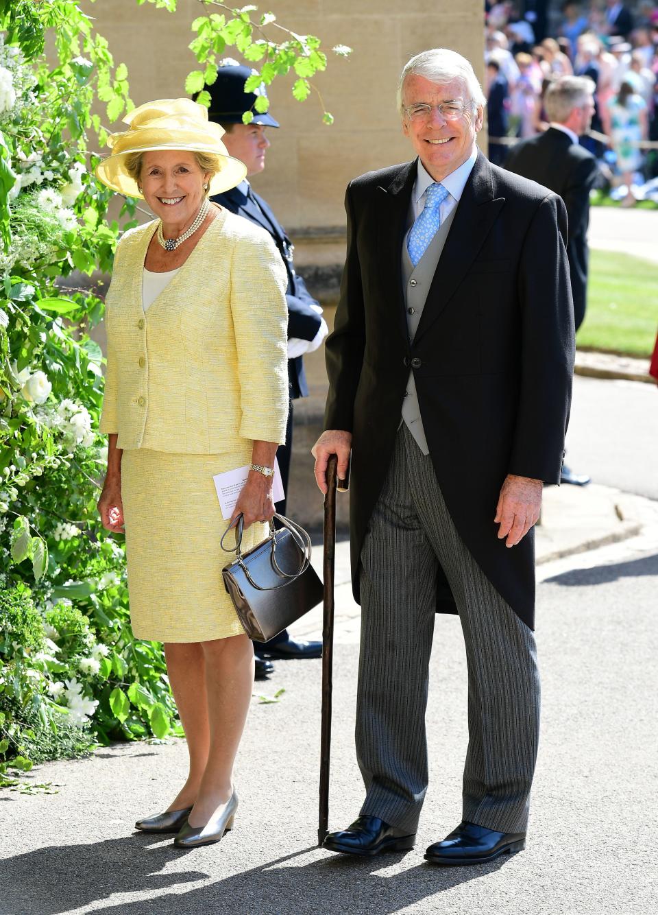 Former British Prime Minister Sir John Major and his wife Dame Norma Major at Meghan Markle and Prince Harry's wedding.