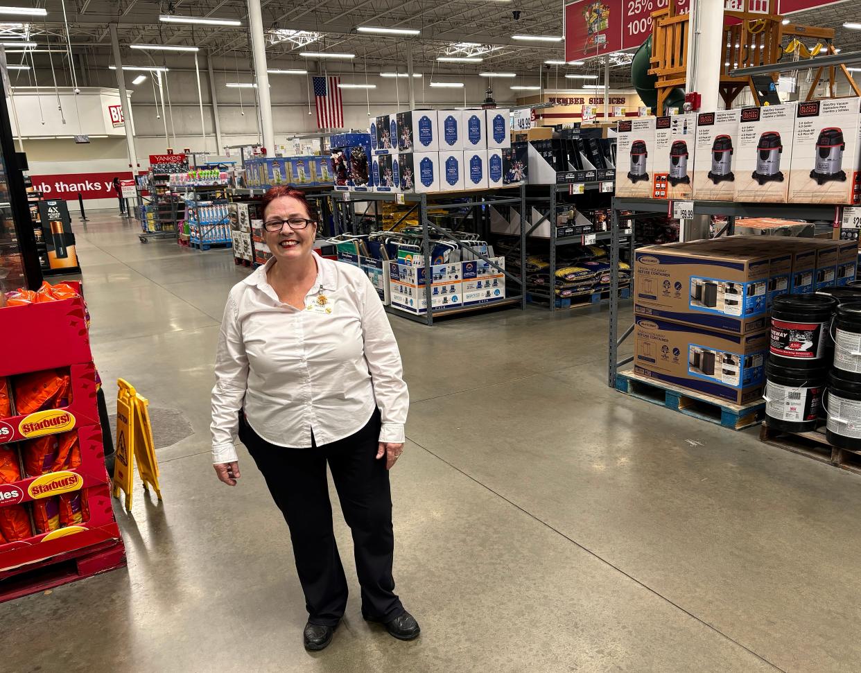 Brenda Fonseca, seen here on April 26, 2024, in BJ's Wholesale Club, is thrilled to hear that two new gas stations are being built nearby on Bay Street in Taunton.