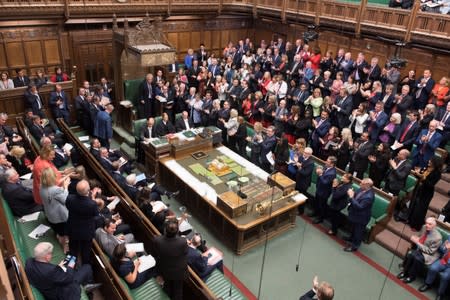 Speaker John Bercow is applauded after delivering a statement in the House of Commons in London