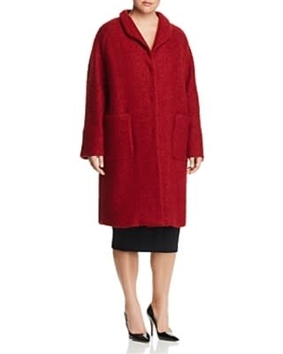 Marina Rinaldi Plus Size Bouclé Wool Cocoon Coat