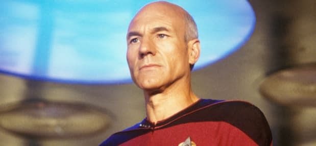 Patrick Stewart as Captain Jean-Luc Picard in "Star Trek: The Next Generation"<p>Paramount Television</p>