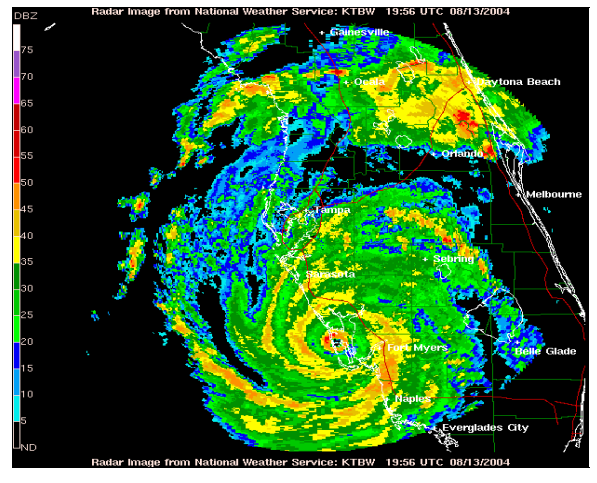 Hurricane Charley made landfall near Fort Myers Aug. 13, 2004.