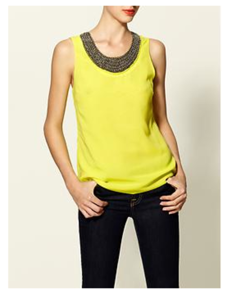 Neon Beaded Neck Top, $44