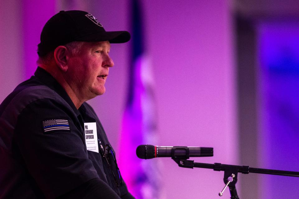 Johnson County Supervisor candidate Phil Hemingway, shown at the Johnson County Republicans' annual Reagan Dinner fundraiser in 2020, believes his message of fiscal conservatism is having an impact as he runs again in 2022.