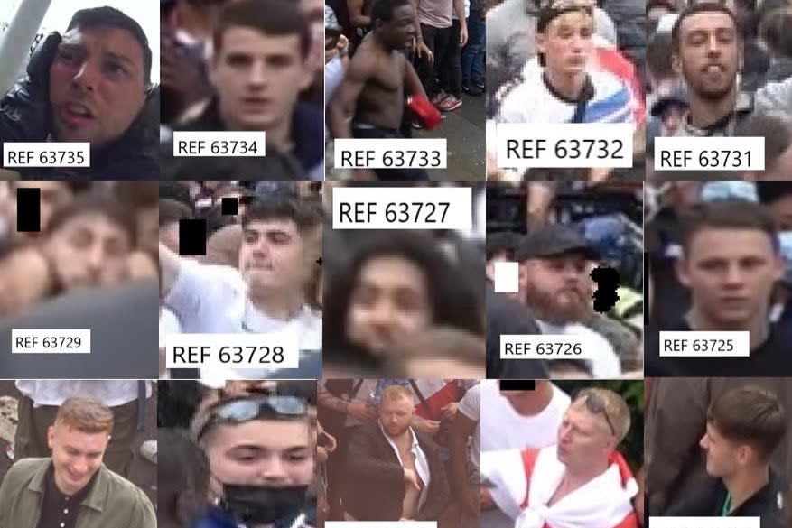 The 15 people sought by police in connection with violence at the Euro 2020 final (The 15 people sought by police in connection with violence at the Euro 2020 final)