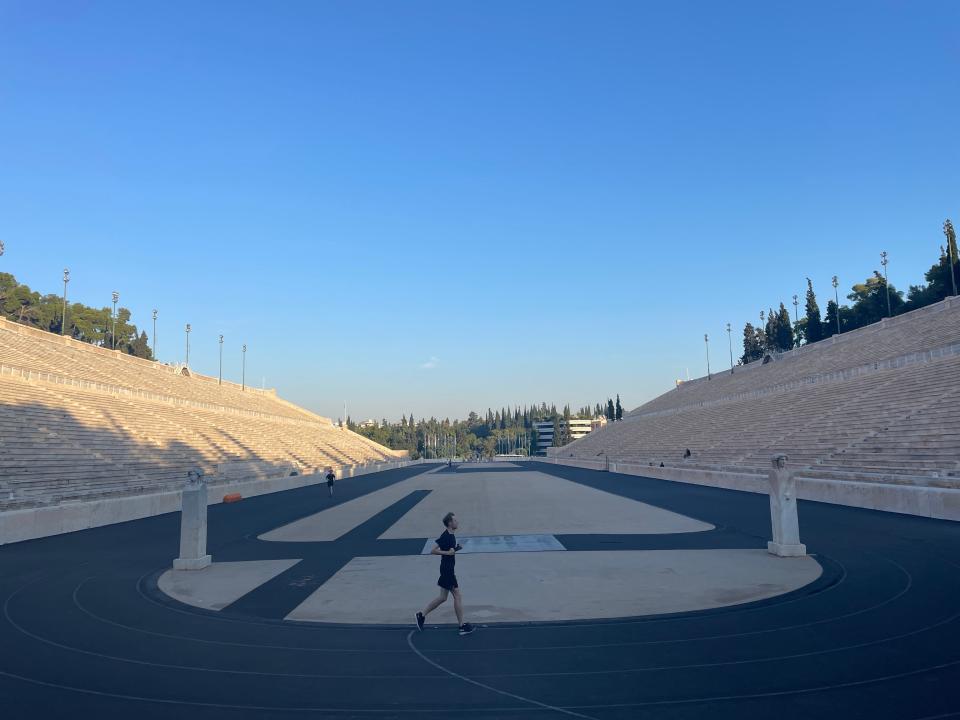 shot of the pan athentic stadium in athens