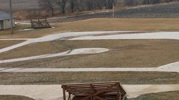 Vandals took a joyride across the ‘Field of Dreams’ site in Iowa on Monday night, causing thousands of dollars in damage. (Al Steffen/Field of Dreams)