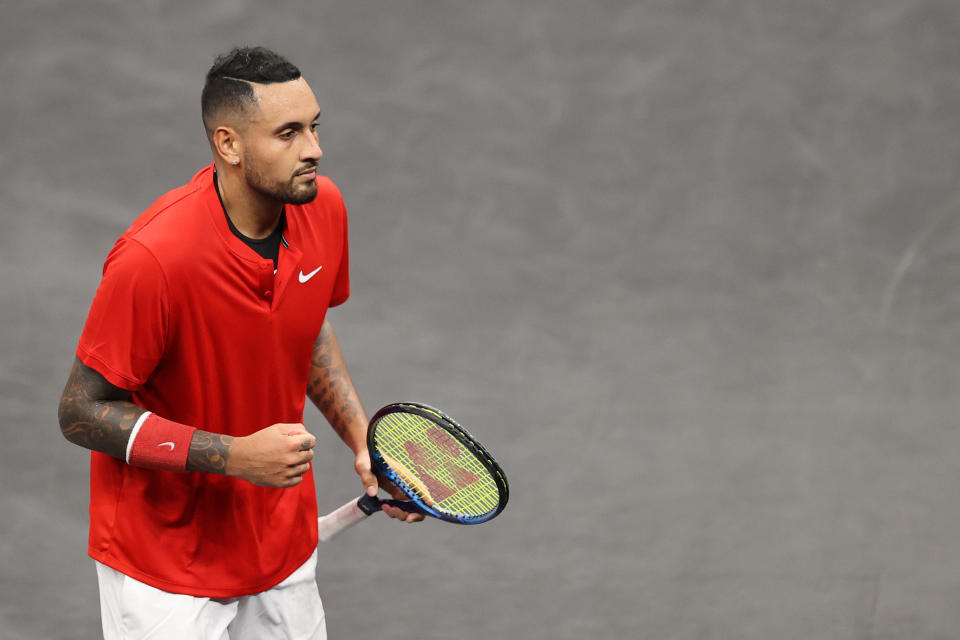 Nick Kyrgios of Team World at the 2021 Laver Cup