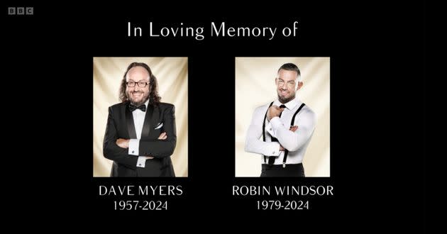 Tributes were paid to Dave Myers and Robin Windsor at the end of the Strictly launch show