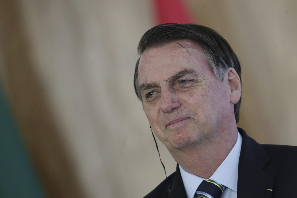 Brazil's President Jair Bolsonaro arrived in Washington on Sunday afternoon for his first official visit to the United States. (Photo: Associated Press)