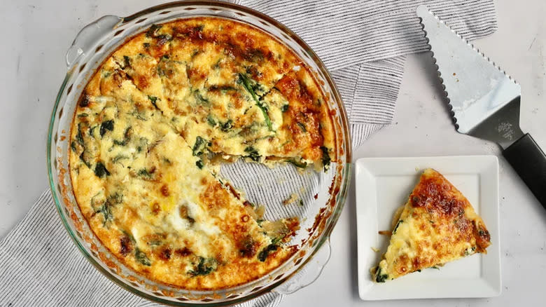 Spinach and egg quiche