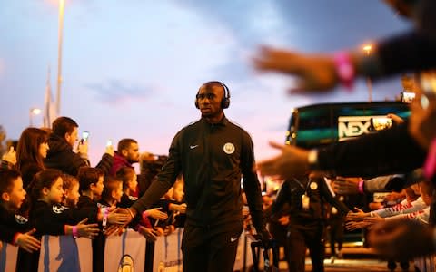 Eliaquim Mangala of Manchester City arrives at the stadium - Credit: GETTY IMAGES