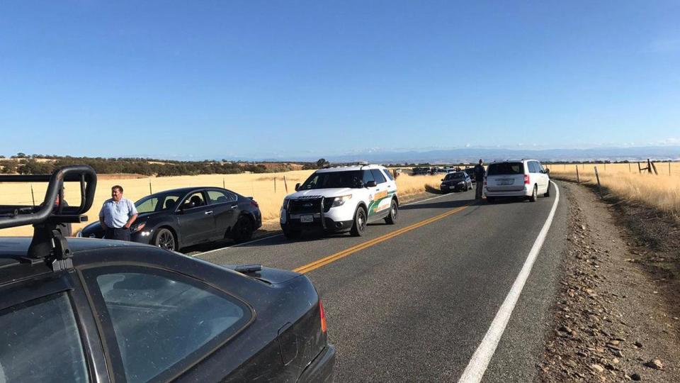 <p>Traffic backs up outside Rancho Tehama, California, after multiple people were killed in a shooting on Nov. 14, 2017. (AP) </p>