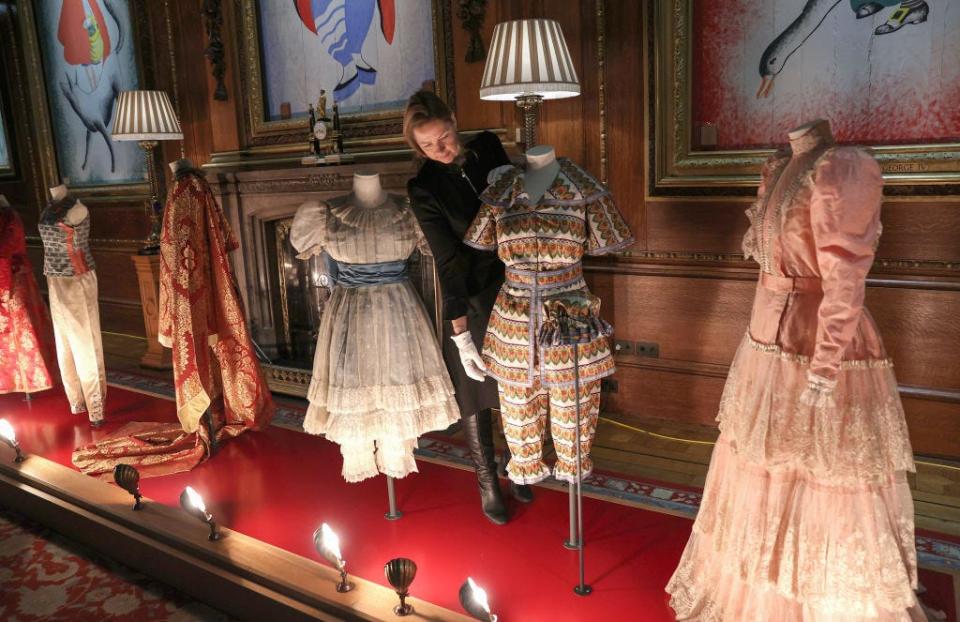 Costumes on display at Windsor Castle for Christmas in 2021.
