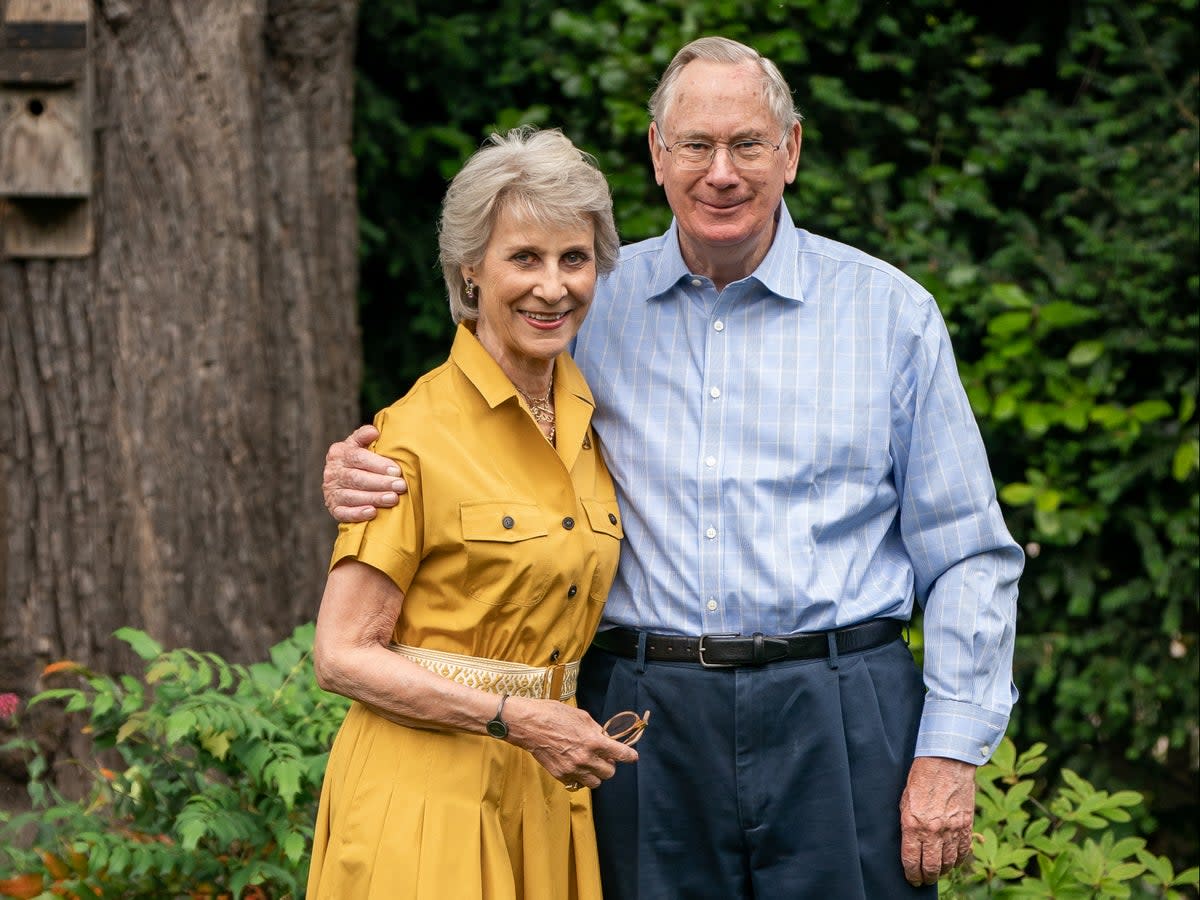 Birgitte, Duchess of Gloucester and Prince Richard, Duke of Gloucester, mark their Golden Wedding Anniversary at Kensington Palace in July 2022 (Buckingham Palace via Getty Imag)