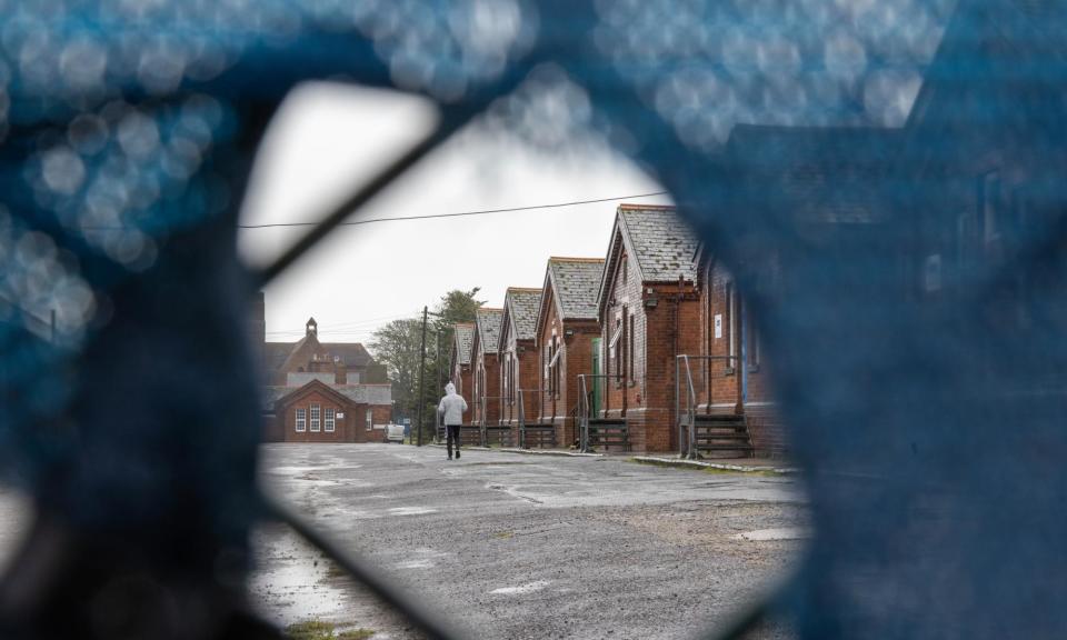 <span>Napier Barracks in Kent, which is run by Graham King’s company Clearsprings as asylum accommodation.</span><span>Photograph: Dan Kitwood/Getty Images</span>