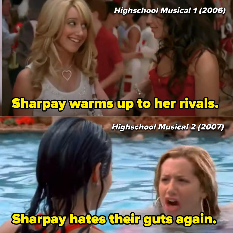 Screen shots from "High School Musical"