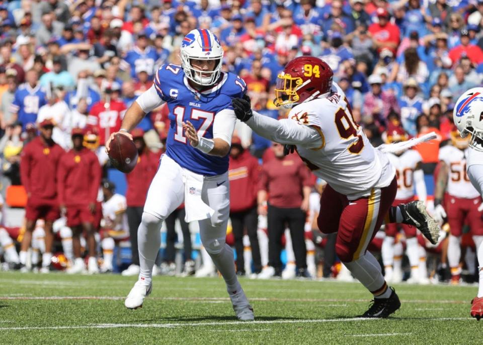 Josh Allen was on point all day as he threw for four touchdowns and rushed for one.