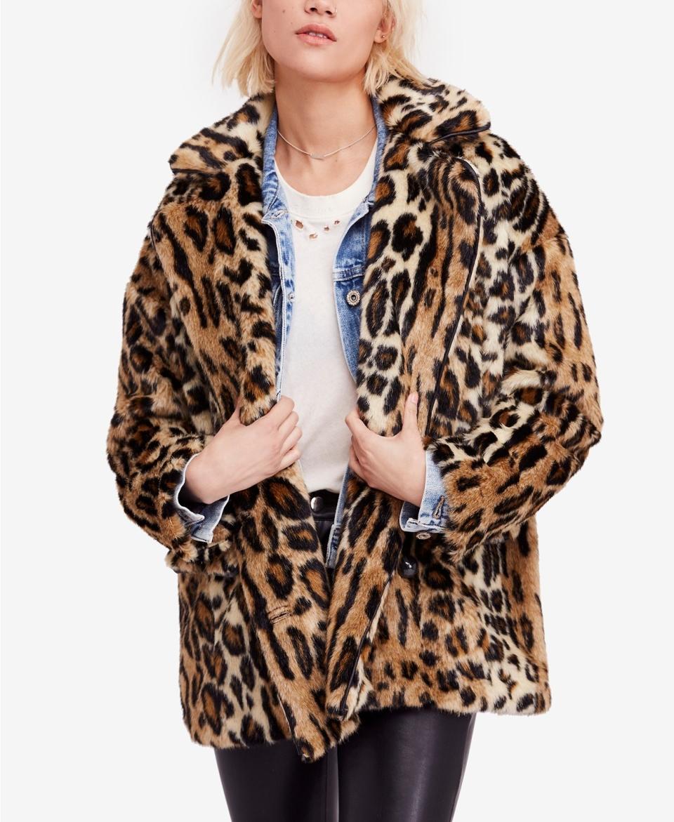 Shop Now: Free People Kate Leopard-Print Faux-Fur Coat, $268, available at Macy's.
