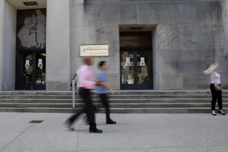 FILE PHOTO: An exterior view of the United States Health and Human Services Building on C Street Soutwest in Washington