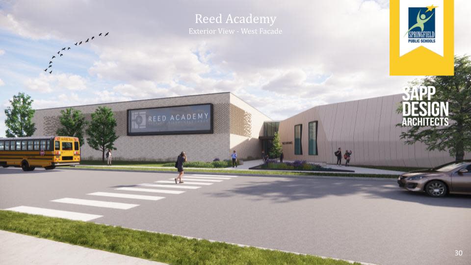 An artist rendering of Reed Academy from Sapp Design Architects.