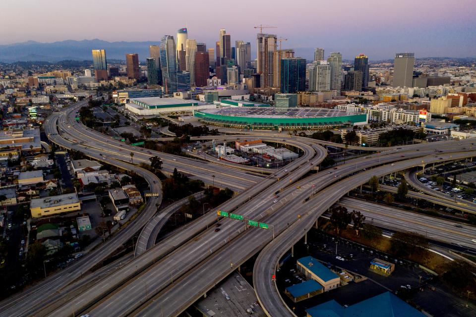 The 110 and 10 Freeways