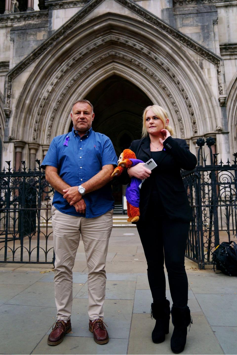 The parents of Archie Battersbee, Paul Battersbee and Hollie Dance, leave the Royal Courts Of Justice (Victoria Jones/PA) (PA Wire)