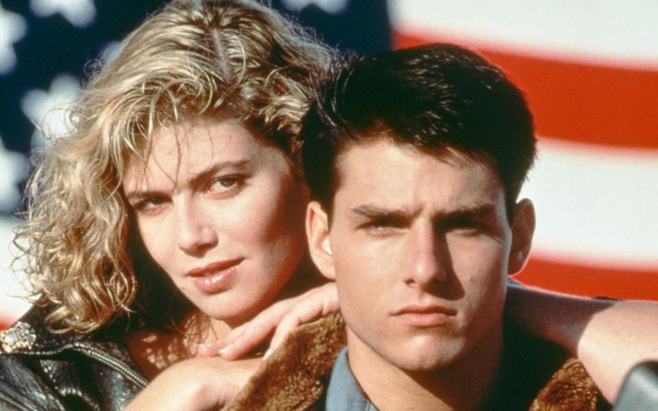 Kelly McGillis and Tom Cruise in Top Gun, 1986 - Getty