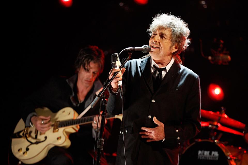 Musician Bob Dylan performs onstage during the 17th Annual Critics' Choice Movie Awards held at The Hollywood Palladium on January 12, 2012 in Los Angeles, California.