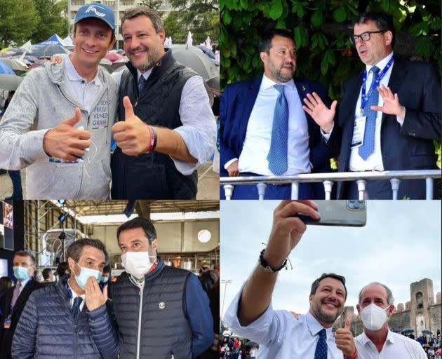 Dal profilo twitter di Matteo Salvini: con Fedriga, Giorgetti, Fontana, Zaia (Photo: Matteo Salvini/twitter)